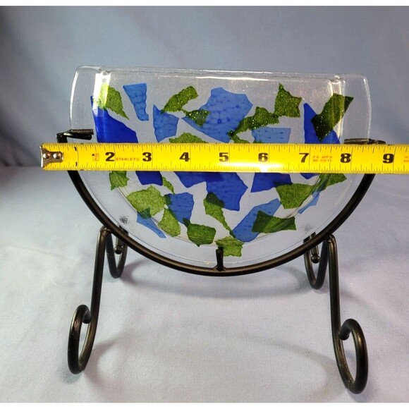 Unusual Shape Flower Vase Vintage RARE Hand Crafted Glass Flower - Picture 9 of 9